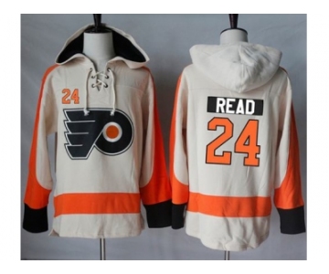 Men's Philadelphia Flyers #24 Matt Read Cream Sawyer Hooded Sweatshirt Stitched NHL Jersey