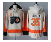 Men's Philadelphia Flyers #35 Steve Mason Cream Sawyer Hooded Sweatshirt Stitched NHL Jersey