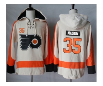 Men's Philadelphia Flyers #35 Steve Mason Cream Sawyer Hooded Sweatshirt Stitched NHL Jersey