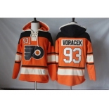 Men's Philadelphia Flyers #93 Jakub Voracek Orange Sawyer Hooded Sweatshirt Stitched NHL Jersey