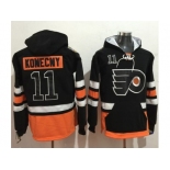 Philadelphia Flyers #11 Travis Konecny Black Name & Number Pullover NHL Hoodie