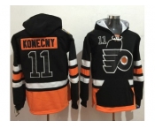 Philadelphia Flyers #11 Travis Konecny Black Name & Number Pullover NHL Hoodie