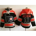 Philadelphia Flyers #11 Travis Konecny Black Sawyer Hooded Sweatshirt Stitched NHL Jersey