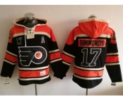 Philadelphia Flyers #17 Wayne Simmonds Black Sawyer Hooded Sweatshirt Stitched NHL Jersey