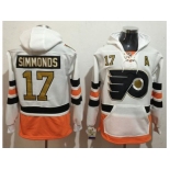 Philadelphia Flyers #17 Wayne Simmonds White 3rd Name & Number Pullover NHL Hoodie