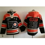 Philadelphia Flyers #28 Claude Giroux Black Sawyer Hooded Sweatshirt Stitched NHL Jersey