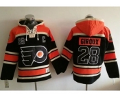 Philadelphia Flyers #28 Claude Giroux Black Sawyer Hooded Sweatshirt Stitched NHL Jersey