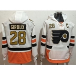 Philadelphia Flyers #28 Claude Giroux White 3rd Name & Number Pullover NHL Hoodie