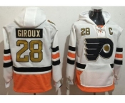 Philadelphia Flyers #28 Claude Giroux White 3rd Name & Number Pullover NHL Hoodie