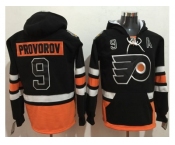 Philadelphia Flyers #9 Ivan Provorov Black Name & Number Pullover NHL Hoodie