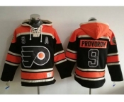 Philadelphia Flyers #9 Ivan Provorov Black Sawyer Hooded Sweatshirt Stitched NHL Jersey