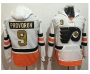 Philadelphia Flyers #9 Ivan Provorov White 3rd Name & Number Pullover NHL Hoodie