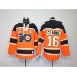 nhl jerseys philadelphia flyers #16 clarke orange[pullover hooded sweatshirt patch C]