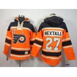 nhl jerseys philadelphia flyers #27 hextall orange-black[pullover hooded sweatshirt][hextall]