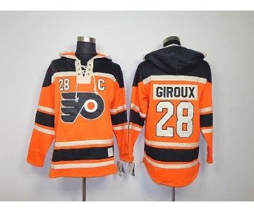 nhl jerseys philadelphia flyers #28 giroux orange[pullover hooded sweatshirt patch C]