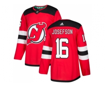 Adidas New Jersey Devils #16 Jacob Josefson Red Home Authentic Stitched NHL Jersey