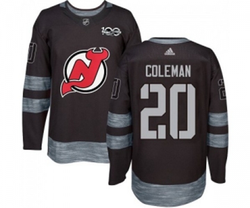 Adidas New Jersey Devils #20 Blake Coleman Authentic Black 1917-2017 100th Anniversary Hockey Jersey