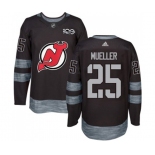 Adidas New Jersey Devils #25 Mirco Mueller Authentic Black 1917-2017 100th Anniversary Hockey Jersey