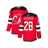 Adidas New Jersey Devils #28 Damon Severson Red Home Authentic Stitched NHL Jersey