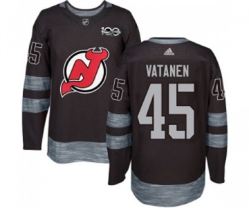 Adidas New Jersey Devils #45 Sami Vatanen Authentic Black 1917-2017 100th Anniversary Hockey Jersey