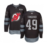 Adidas New Jersey Devils #49 Eric Tangradi Authentic Black 1917-2017 100th Anniversary Hockey Jersey