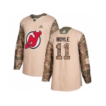 Men Adidas New Jersey Devils #11 Brian Boyle Camo Authentic 2017 Veterans Day Stitched NHL Jersey