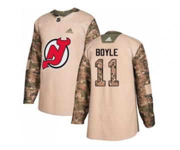 Men Adidas New Jersey Devils #11 Brian Boyle Camo Authentic 2017 Veterans Day Stitched NHL Jersey