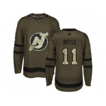 Men Adidas New Jersey Devils #11 Brian Boyle Green Salute to Service Stitched NHL Jersey