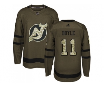 Men Adidas New Jersey Devils #11 Brian Boyle Green Salute to Service Stitched NHL Jersey