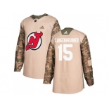 Men Adidas New Jersey Devils #15 Langenbrunner Camo Authentic 2017 Veterans Day Stitched NHL Jersey