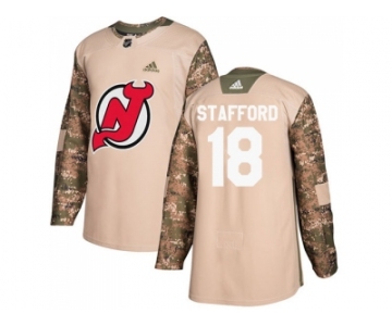 Men Adidas New Jersey Devils #18 Drew Stafford Camo Authentic 2017 Veterans Day Stitched NHL Jersey