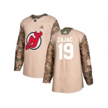 Men Adidas New Jersey Devils #19 Travis Zajac Camo Authentic 2017 Veterans Day Stitched NHL Jersey