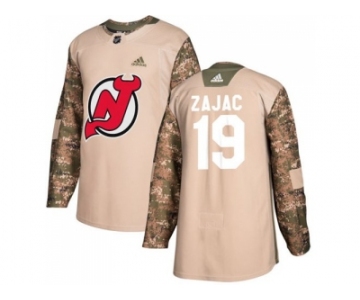 Men Adidas New Jersey Devils #19 Travis Zajac Camo Authentic 2017 Veterans Day Stitched NHL Jersey