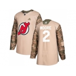 Men Adidas New Jersey Devils #2 John Moore Camo Authentic 2017 Veterans Day Stitched NHL Jersey