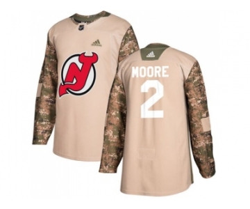 Men Adidas New Jersey Devils #2 John Moore Camo Authentic 2017 Veterans Day Stitched NHL Jersey