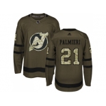 Men Adidas New Jersey Devils #21 Kyle Palmieri Green Salute to Service Stitched NHL Jerse