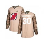 Men Adidas New Jersey Devils #30 Martin Brodeur Camo Authentic 2017 Veterans Day Stitched NHL Jersey