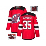 Men Adidas New Jersey Devils #35 Cory Schneider Red Home Authentic Fashion Gold Stitched NHL Jersey