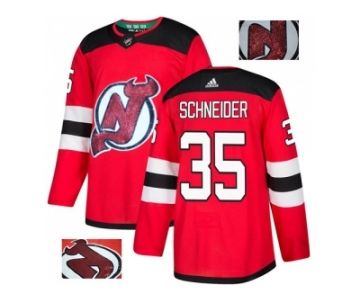 Men Adidas New Jersey Devils #35 Cory Schneider Red Home Authentic Fashion Gold Stitched NHL Jersey