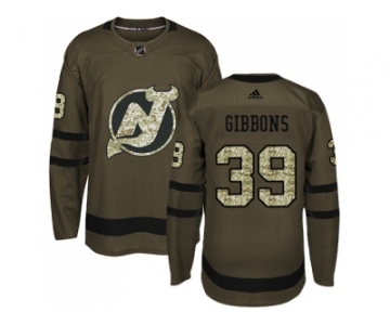 Men Adidas New Jersey Devils #39 Brian Gibbons Green Salute to Service Stitched NHL Jersey