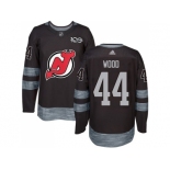 Men Adidas New Jersey Devils #44 Miles Wood Black 1917-2017 100th Anniversary Stitched NHL Jersey