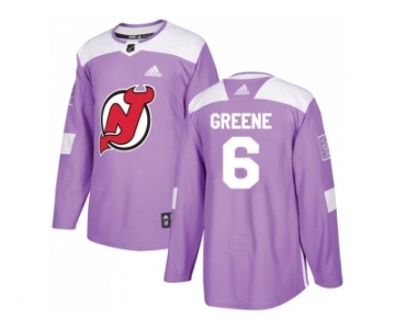 Men Adidas New Jersey Devils #6 Andy Greene Purple Authentic Fights Cancer Stitched NHL Jersey