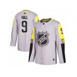 Men Adidas New Jersey Devils #9 Taylor Hall Gray 2018 All-Star Metro Division Authentic Stitched NHL Jersey