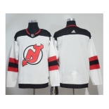 Men Adidas New Jersey Devils Blank White Road Authentic Stitched NHL Jersey