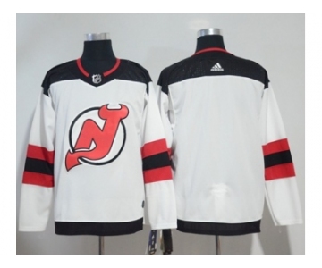 Men Adidas New Jersey Devils Blank White Road Authentic Stitched NHL Jersey