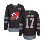 Men's Devils #17 Wayne Simmonds Black 1917-2017 100th Anniversary Stitched Hockey Jersey