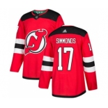 Men's Devils #17 Wayne Simmonds Red Home Stitched Hockey Jersey