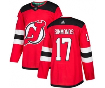 Men's Devils #17 Wayne Simmonds Red Home Stitched Hockey Jersey