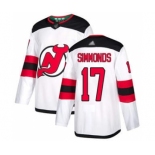 Men's Devils #17 Wayne Simmonds White Road Stitched Hockey Jersey