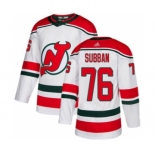 Men's Devils #76 P. K. Subban White Alternate Stitched Hockey Jersey